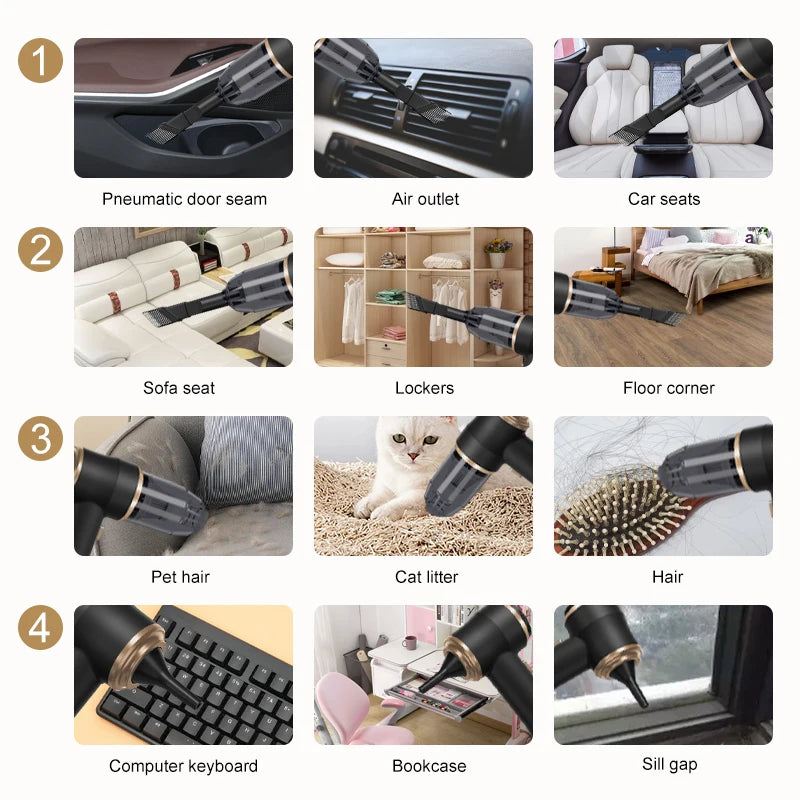 Rizano Portable Cordless Car Vacuum Cleaner