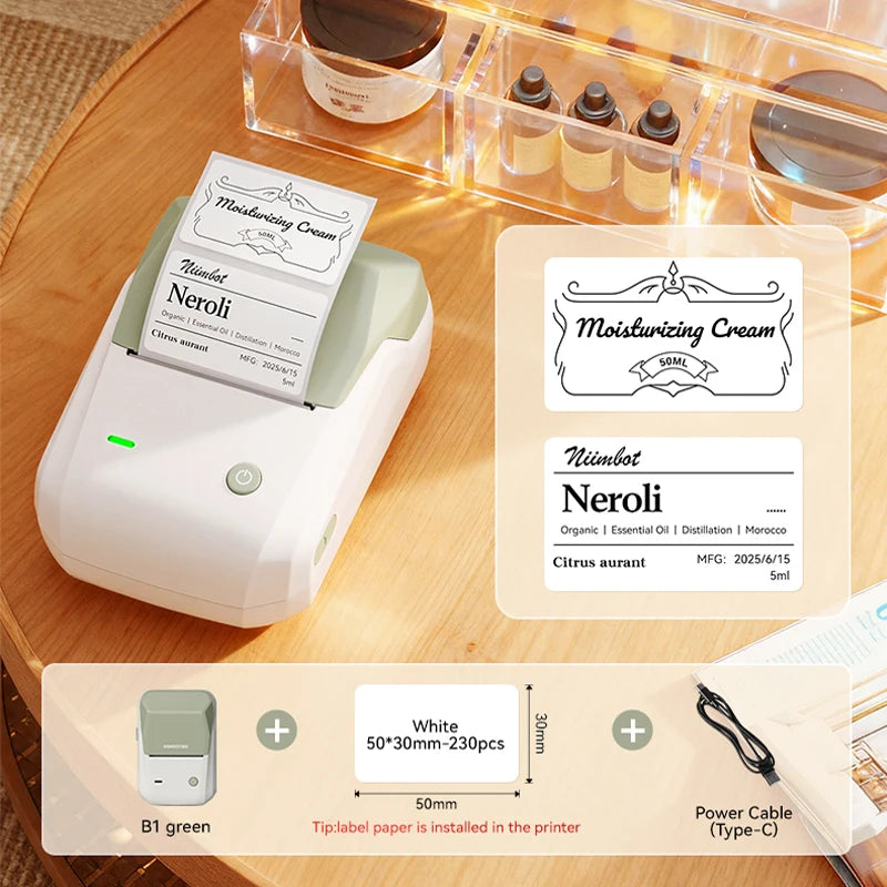 NIIMBOT B1 Wireless Bluetooth Thermal Label Printer – Portable Inkless Sticker & Barcode Maker