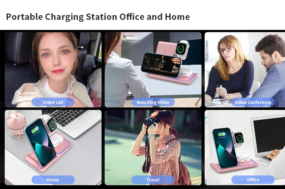 Rizano™ 3-in-1 Foldable Wireless Charging Station for iPhone, Apple Watch & AirPods