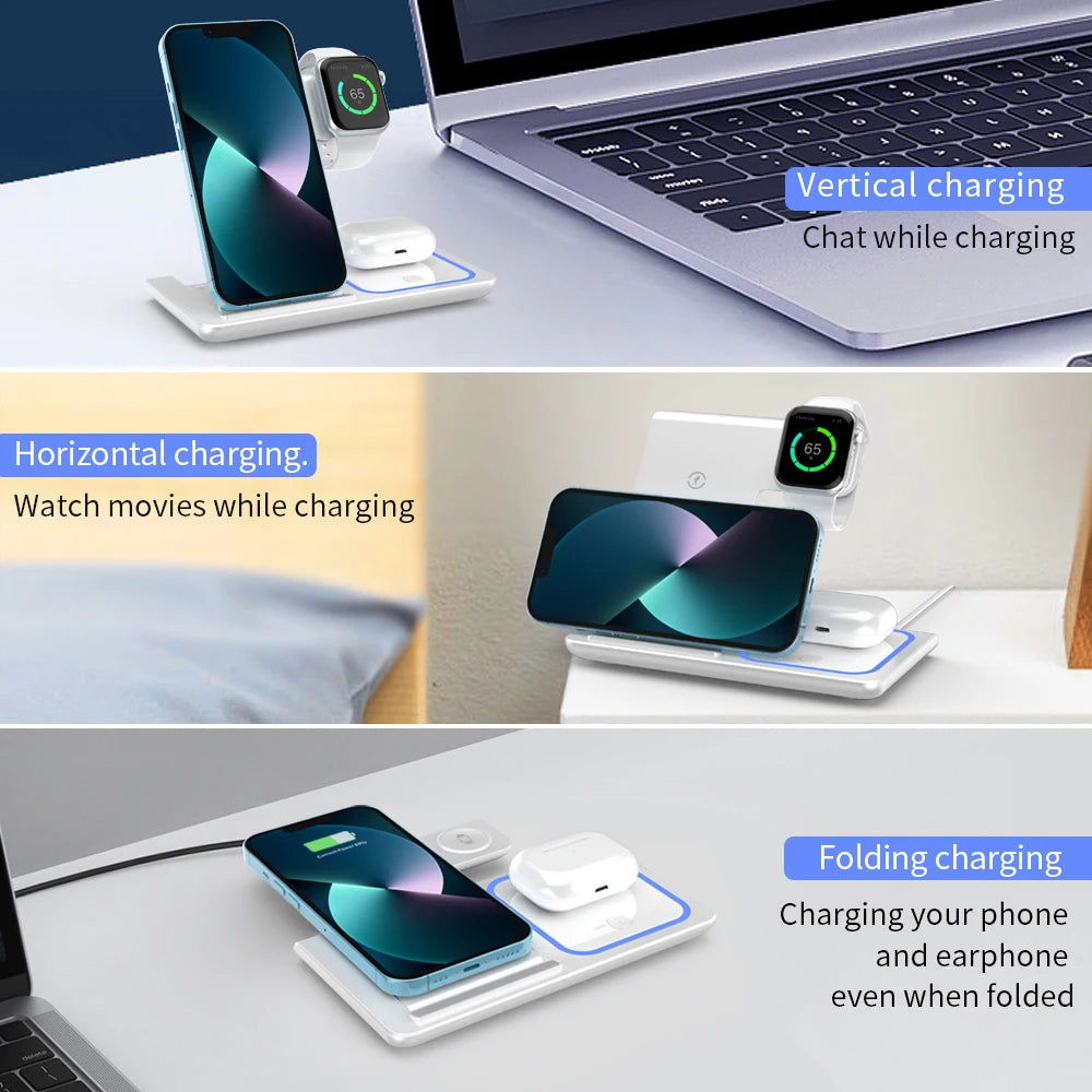 Rizano™ 3-in-1 Foldable Wireless Charging Station for iPhone, Apple Watch & AirPods