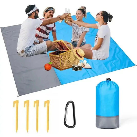 Rizano Waterproof Sandproof Beach Blanket – Foldable Picnic & Camping Mat with Carry Bag