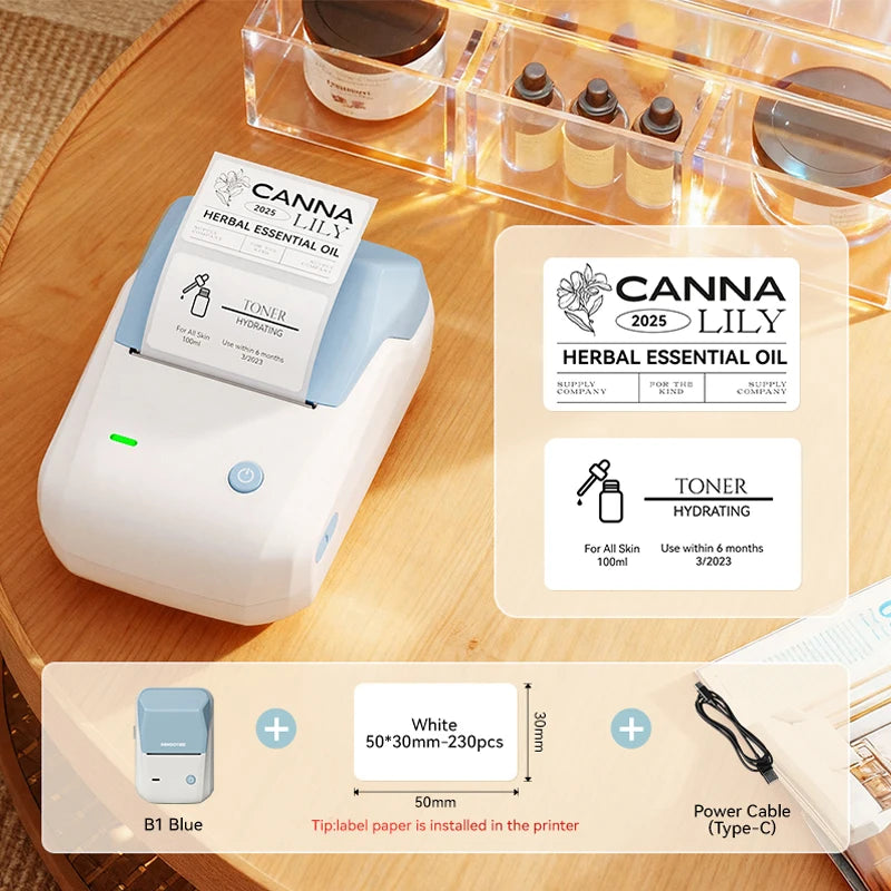 NIIMBOT B1 Wireless Bluetooth Thermal Label Printer – Portable Inkless Sticker & Barcode Maker