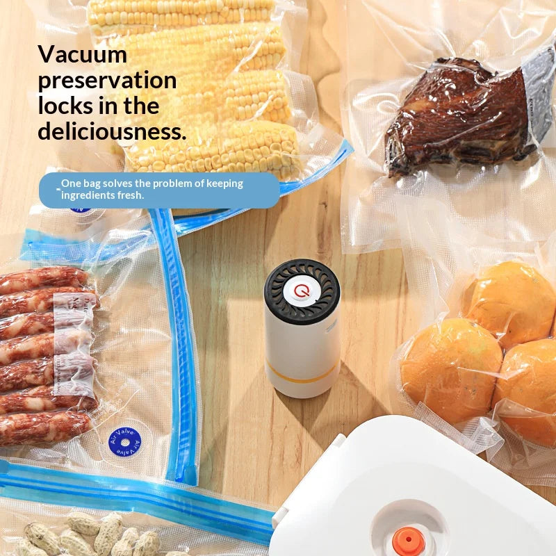 Rizano USB Rechargeable Mini Vacuum Sealer Pump – Portable Food Storage Vacuum Pump with Type-C Charging