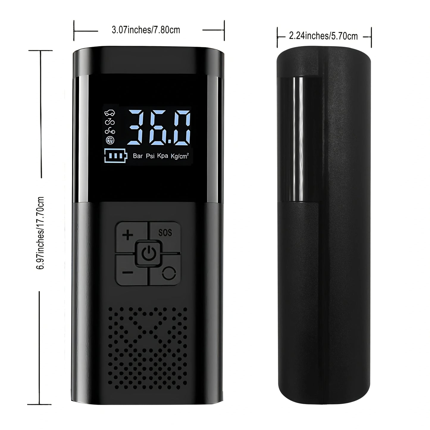 Rizano Cordless 150 PSI Tire Inflator – Portable Air Compressor with Digital Pressure Gauge