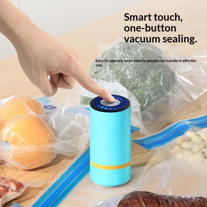 Rizano USB Rechargeable Mini Vacuum Sealer Pump – Portable Food Storage Vacuum Pump with Type-C Charging
