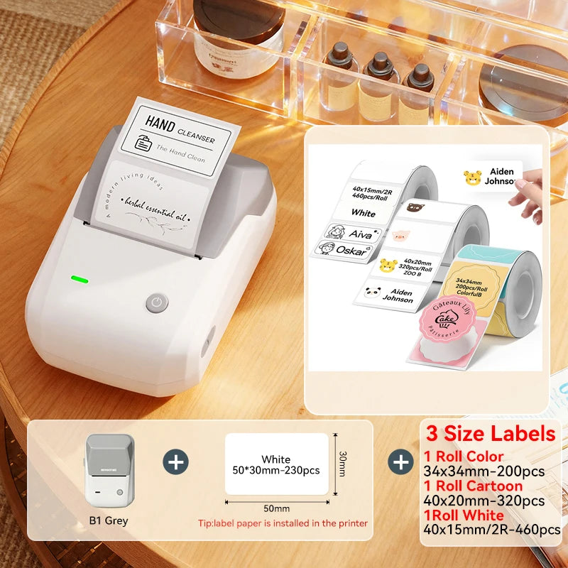 NIIMBOT B1 Wireless Bluetooth Thermal Label Printer – Portable Inkless Sticker & Barcode Maker
