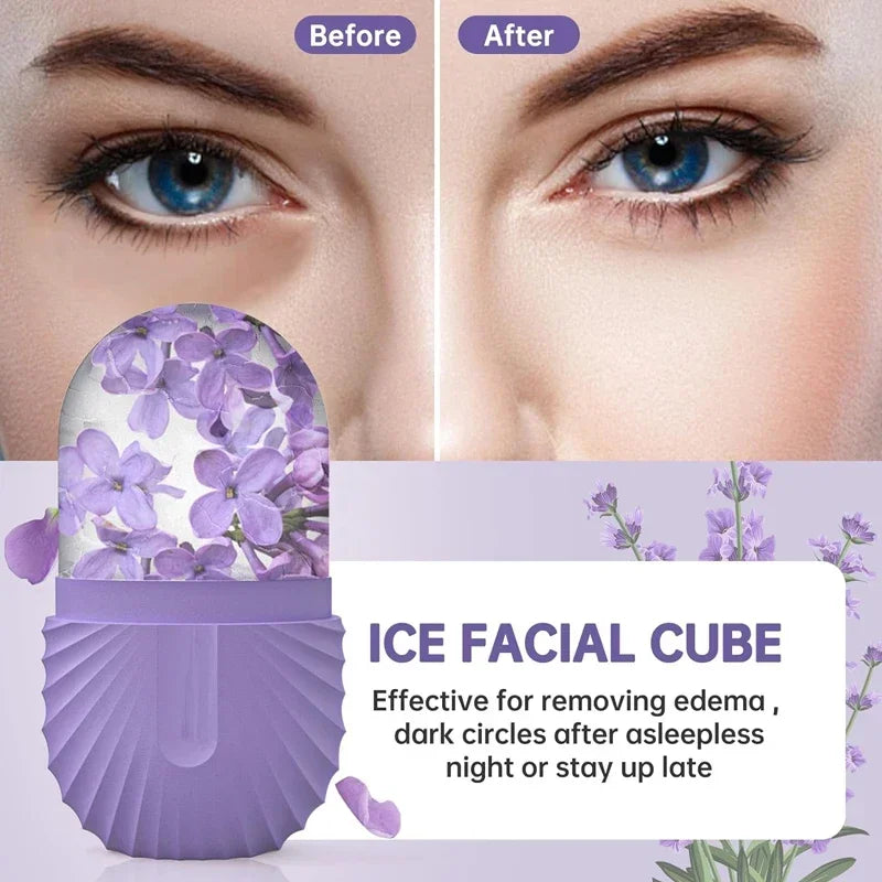 Rizano Silicone Ice Face Roller – Reusable Facial Ice Massager for Skin Care & Puffiness Relief