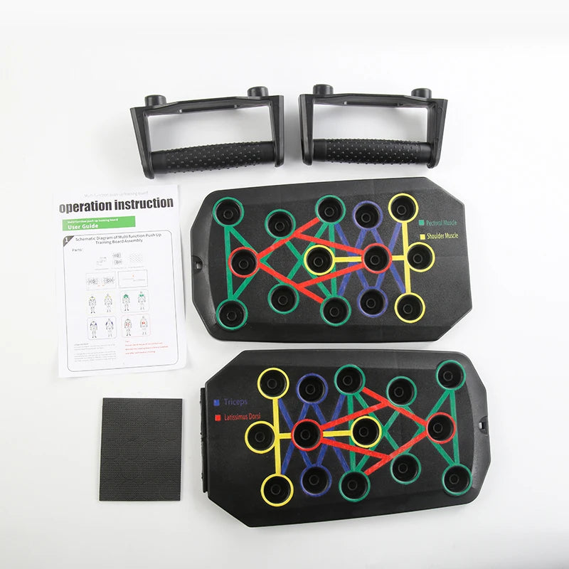 Rizano Foldable Push-Up Board with Handles – Multi-Position Home Strength Training System