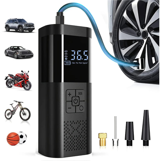 Rizano Cordless 150 PSI Tire Inflator – Portable Air Compressor with Digital Pressure Gauge