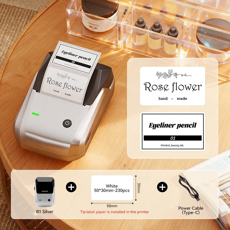 NIIMBOT B1 Wireless Bluetooth Thermal Label Printer – Portable Inkless Sticker & Barcode Maker