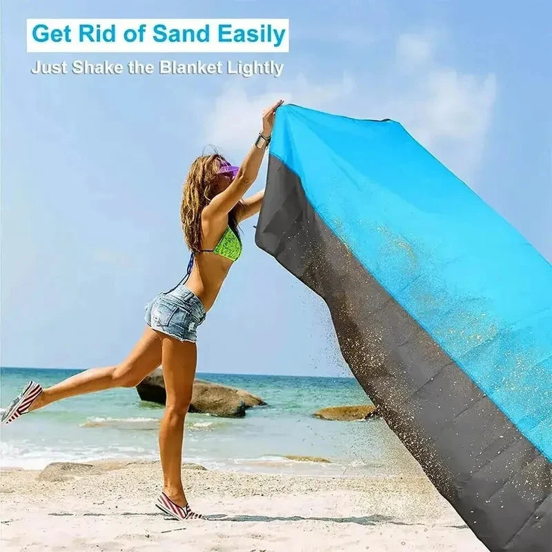 Rizano Waterproof Sandproof Beach Blanket – Foldable Picnic & Camping Mat with Carry Bag