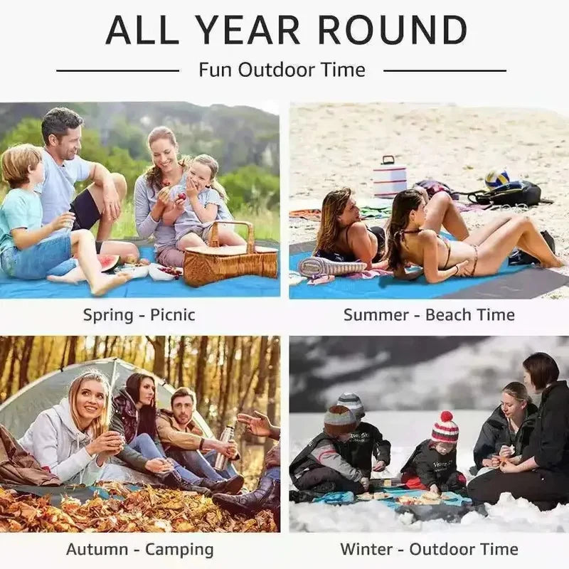 Rizano Waterproof Sandproof Beach Blanket – Foldable Picnic & Camping Mat with Carry Bag