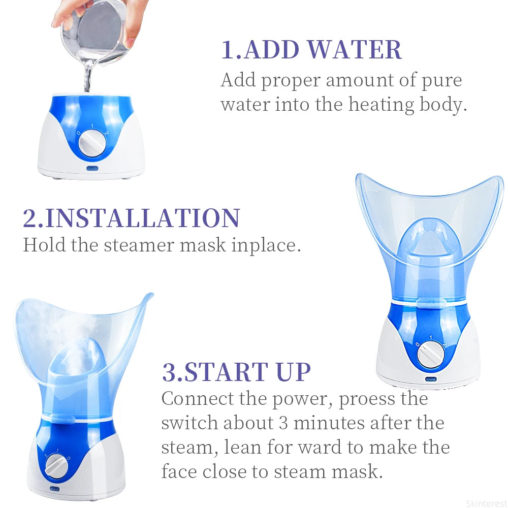 Rizano Ionic Facial Steamer – Hot Mist Deep Pore Cleanser & Skin Hydration Spa
