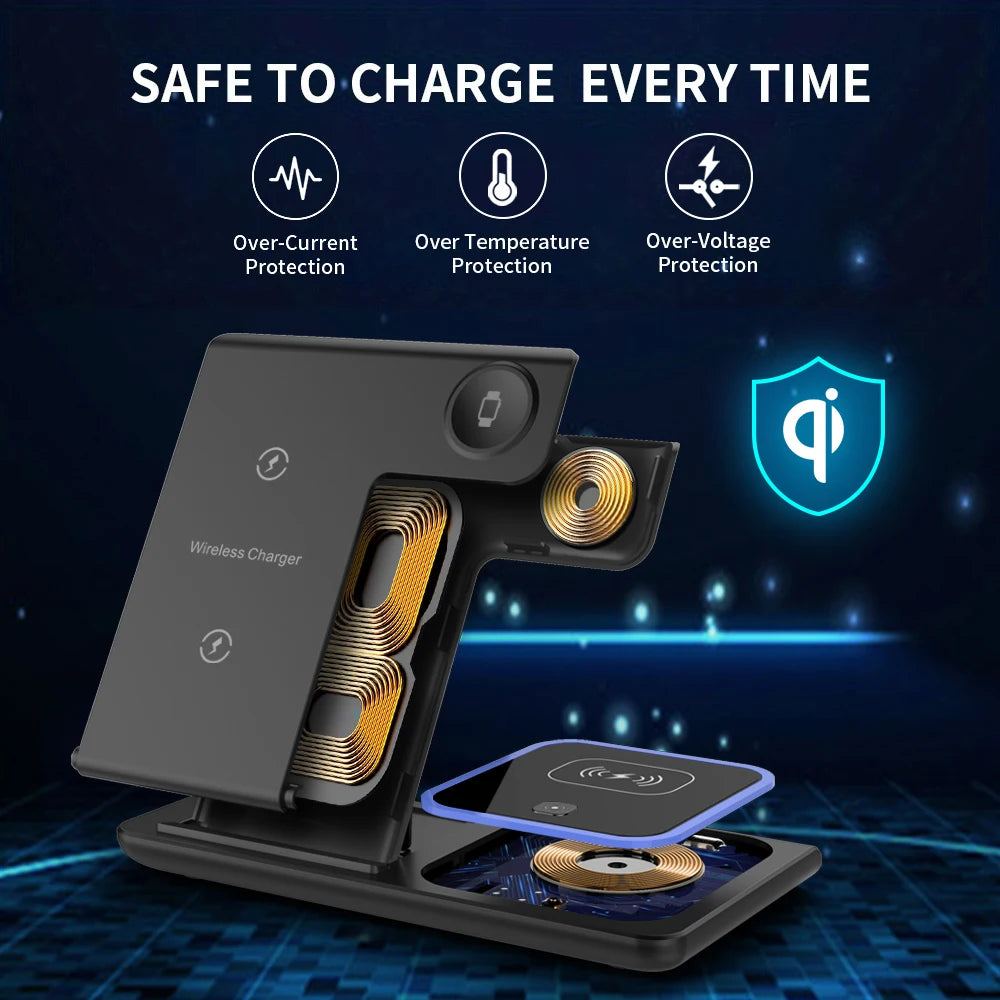 Rizano™ 3-in-1 Foldable Wireless Charging Station for iPhone, Apple Watch & AirPods