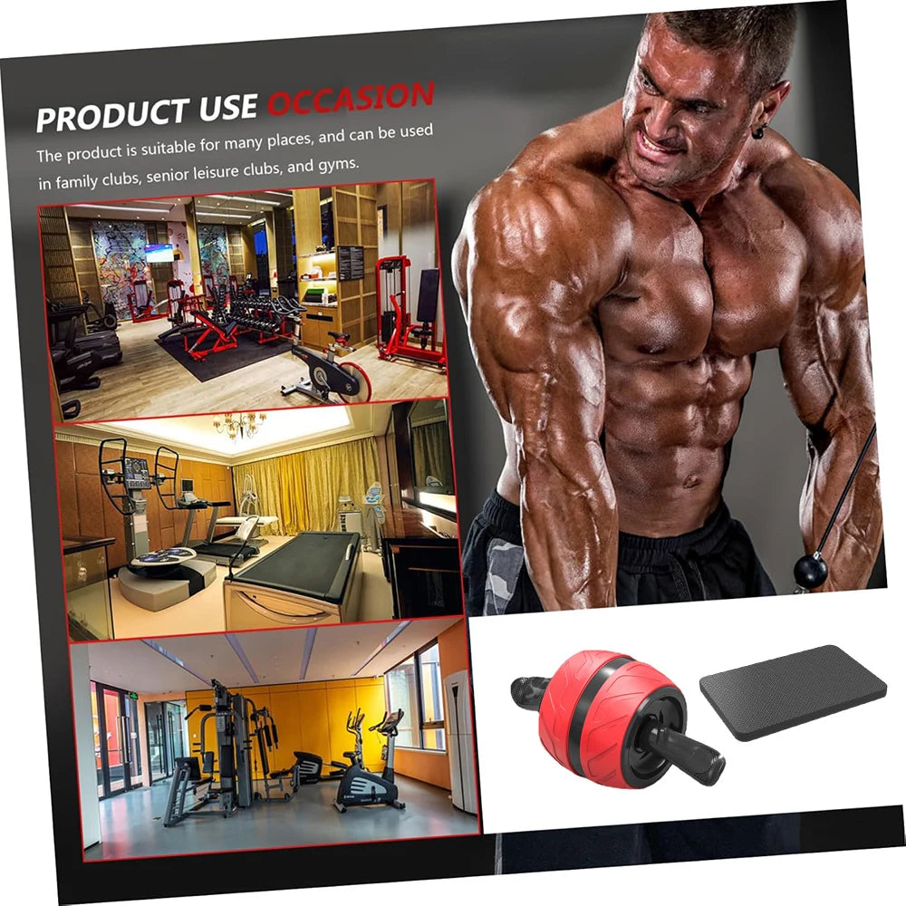 Rizano™ Dual-Wheel Ab Roller with Knee Mat – Core Strength Training Equipment