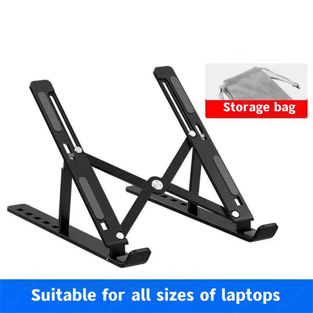 Rizano Adjustable Aluminum Laptop Stand – Foldable Ergonomic Notebook Holder
