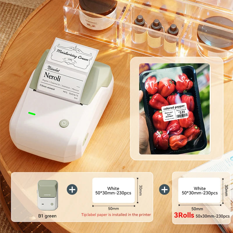 NIIMBOT B1 Wireless Bluetooth Thermal Label Printer – Portable Inkless Sticker & Barcode Maker