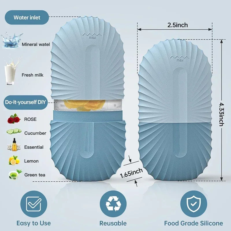 Rizano Silicone Ice Face Roller – Reusable Facial Ice Massager for Skin Care & Puffiness Relief