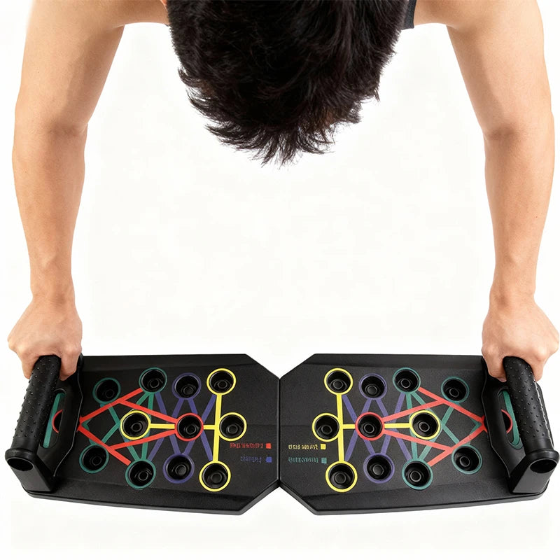Rizano Foldable Push-Up Board with Handles – Multi-Position Home Strength Training System