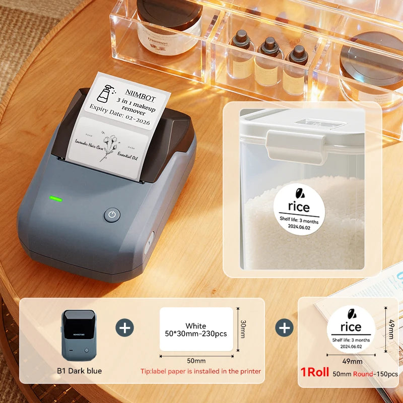 NIIMBOT B1 Wireless Bluetooth Thermal Label Printer – Portable Inkless Sticker & Barcode Maker