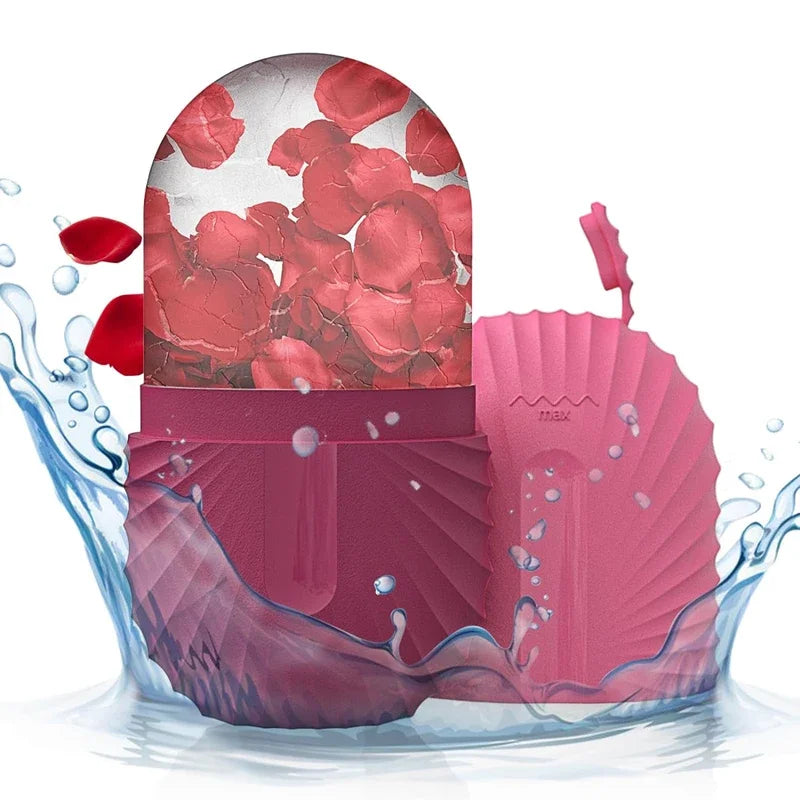 Rizano Silicone Ice Face Roller – Reusable Facial Ice Massager for Skin Care & Puffiness Relief