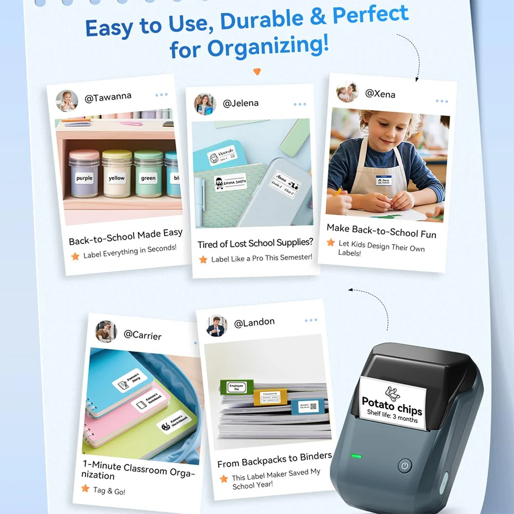 NIIMBOT B1 Wireless Bluetooth Thermal Label Printer – Portable Inkless Sticker & Barcode Maker