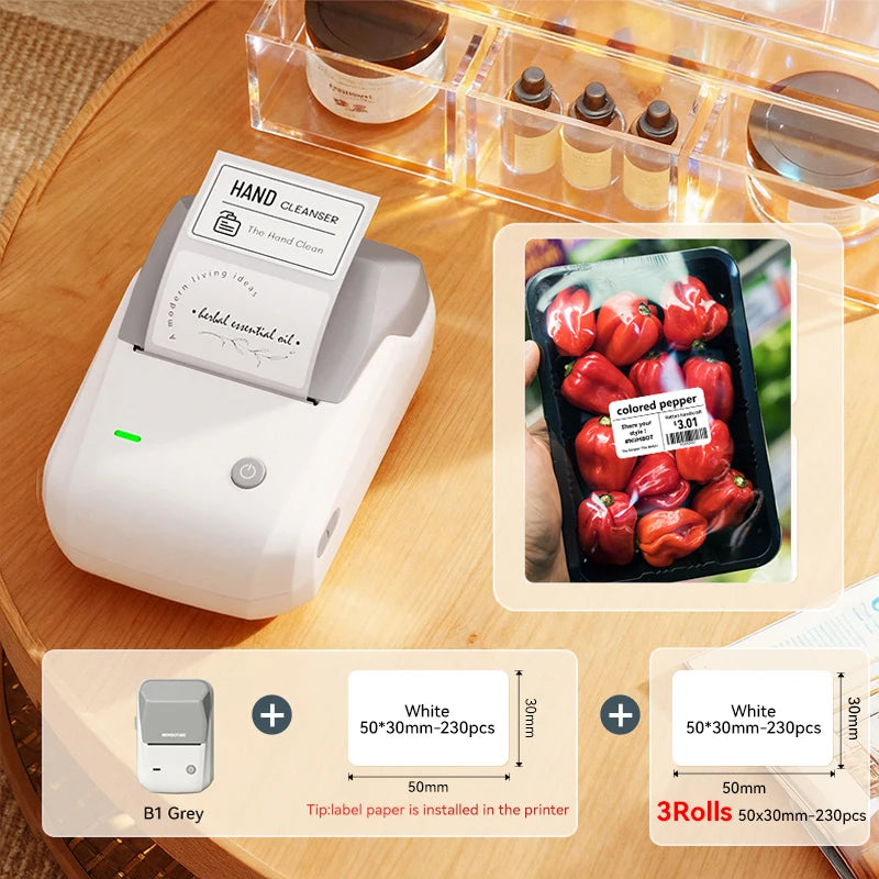 NIIMBOT B1 Wireless Bluetooth Thermal Label Printer – Portable Inkless Sticker & Barcode Maker