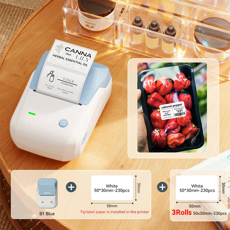 NIIMBOT B1 Wireless Bluetooth Thermal Label Printer – Portable Inkless Sticker & Barcode Maker
