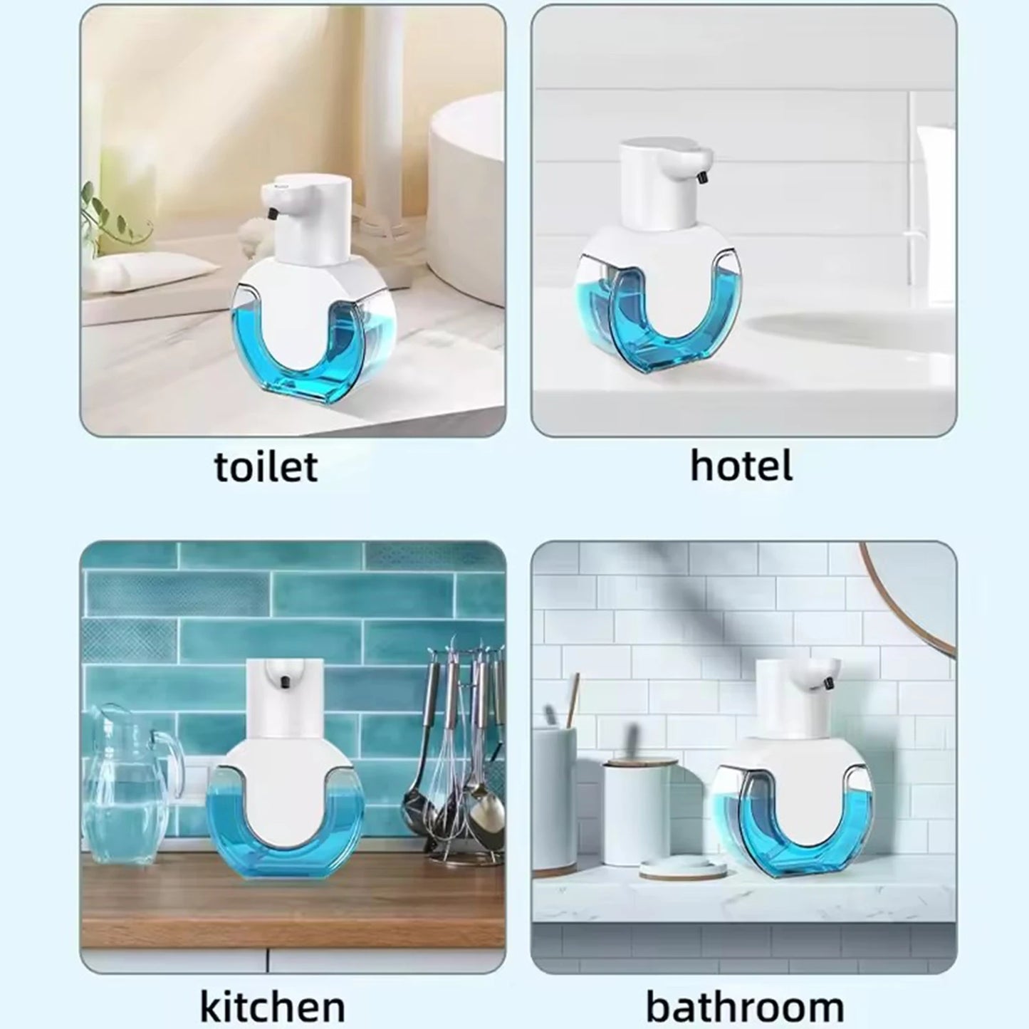 Rizano Automatic Touchless Foam Soap Dispenser – 430ml Rechargeable Sensor Soap Dispenser