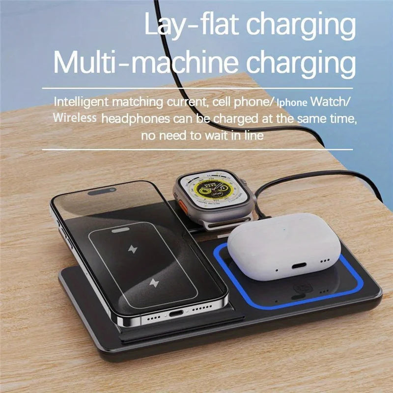Rizano™ 3-in-1 Foldable Wireless Charging Station for iPhone, Apple Watch & AirPods