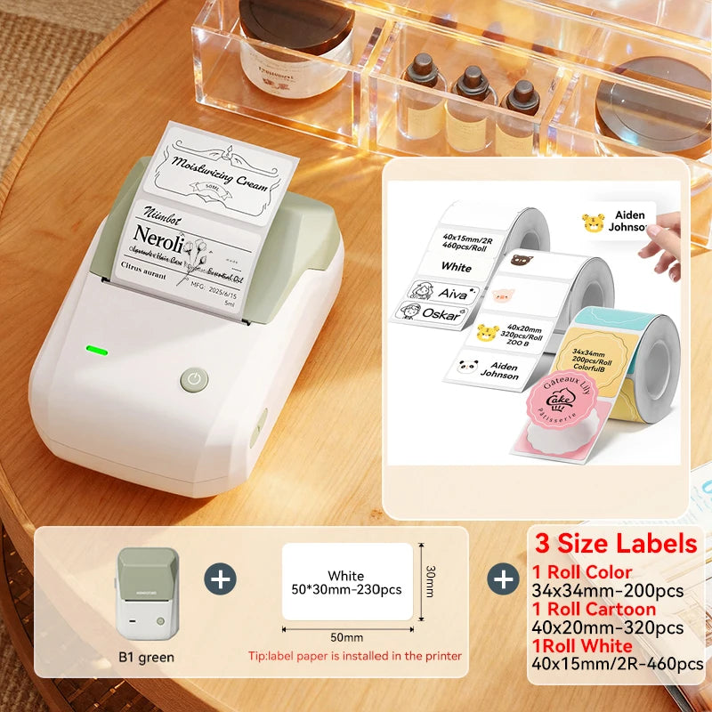 NIIMBOT B1 Wireless Bluetooth Thermal Label Printer – Portable Inkless Sticker & Barcode Maker