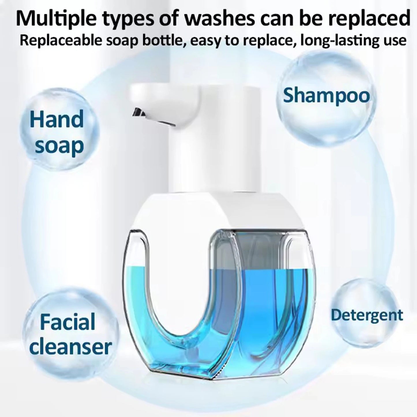 Rizano Automatic Touchless Foam Soap Dispenser – 430ml Rechargeable Sensor Soap Dispenser